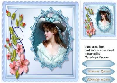 Lovely Vintage Lady and Flowers 