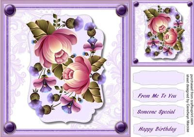 Lovely Flowers on a Lilac Mat 