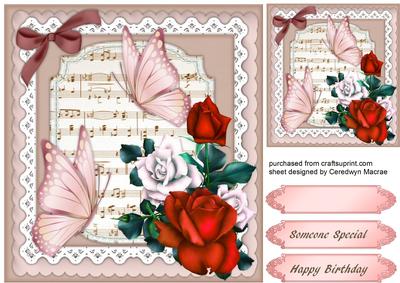 Lovely Butterflys and Red Roses 