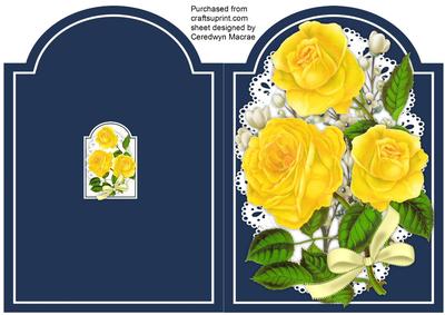 Print,cut,and Fold, Stunning Yellow Roses 