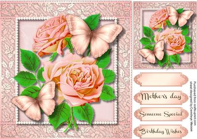 Beautiful Butterfly's and Pink Roses 