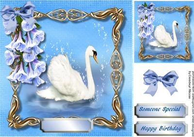 Bbeautiful Swan and Bbell Flowers 