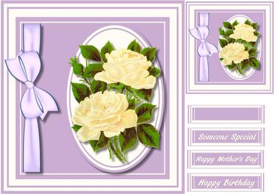 Lovely Cream Rosesin a Oval Frame 