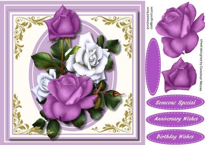 Beautiful Lilac and White Roses 