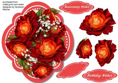 Lovely Roses on a Quadrefoil Frame 