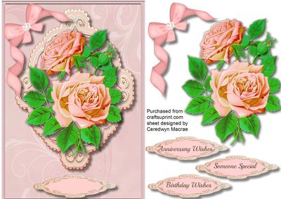 Beautiful Roses on a Ornate Plaque 