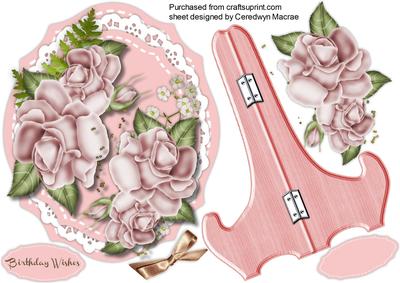 Beautiful Pink Roses , Plate and Stand 
