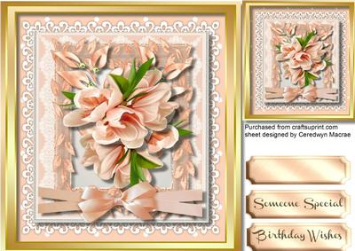 Beautiful Flowers and Ribbon Bow