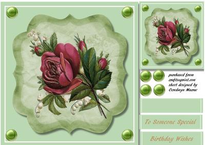 Lovely Vintage Roses on a Bracket Mat