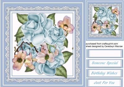 Lovely Mixed Blue Roses and Orchids