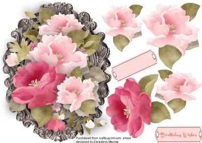 Beautiful Roses in a Ornate Frame 