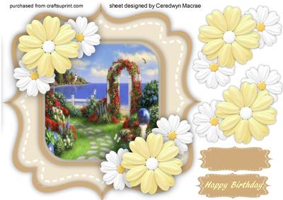 Lovely Double Bracket with With White and Yellow Daisy's