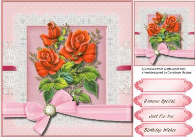Lovely Roses on a Lace Mat