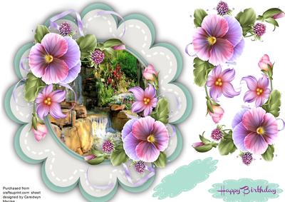 Garden Waterfall and Pansy's