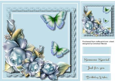 Blue Roses and Butterfly's