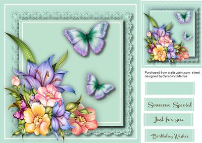 Lovely Mixed Flowers and Butterfly's 
