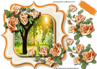 Lovely Roses in a Shaped Card 