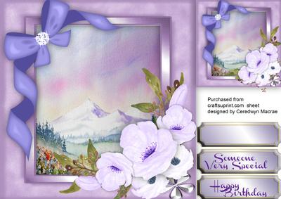 Lovely Lilac Anemone's and Alpine Scene 