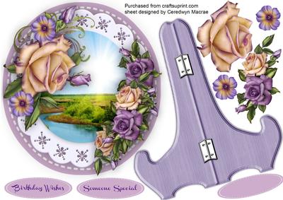 Lovely Plate and Stand with Lilac Roses 