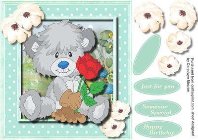 Eljie Bear with a Rose for Someone Special