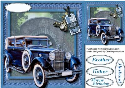 Lovekly Blue Vintage Rollsroyce