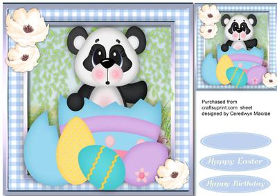 Cute Panda Out of the Easter Egg 