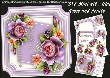 8x8 Mini Kit, Lilac Roses and Fruits