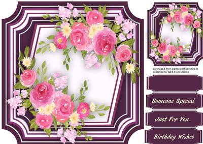 Lovely Roses on a Lilac Mat 