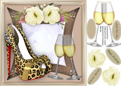 Lovelu Gold Shoes and Glass Flutes 