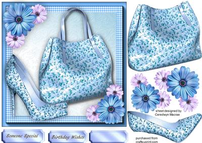 Lovely Blue Summer Shoes and Bag , 4