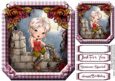 Lovely Gothic Girl and Roses 