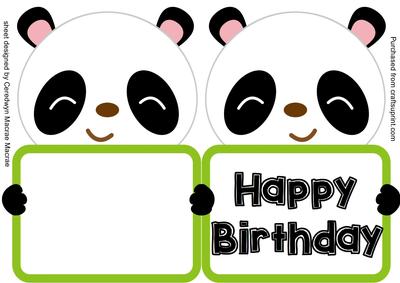 Print, Cut, and Fold, Panda's Birthday