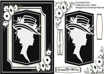 Beautiful Silhouette Lady with White Anemone's