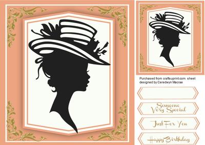 Lovely Sillhouete Lady with Peach Mat 