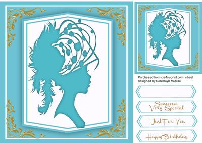 Beautiful Silhouette Lady in Sea Blue 
