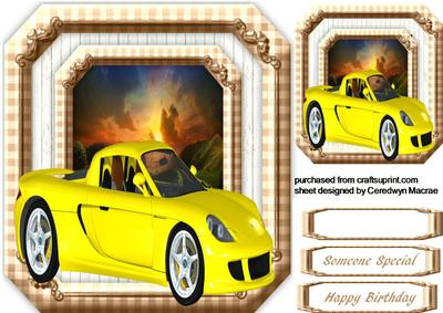 Lovely Sunset and Yellow Car