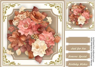 Beautiful Roses on a Champagne Mat 
