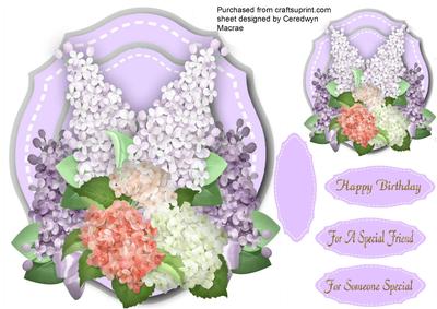 Lovely Shaped Plaque with Mixed Lilac 
