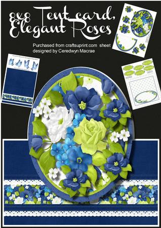 8x8 Mini Kit,tent Card Elegant Roses 