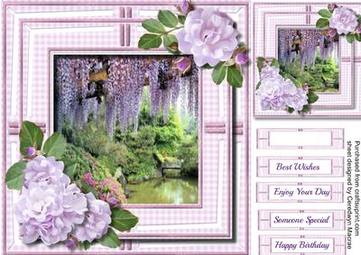 Beautiful Lilac Roses and Scene 
