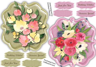 2 Lovely Mixed Anemone Toppers 