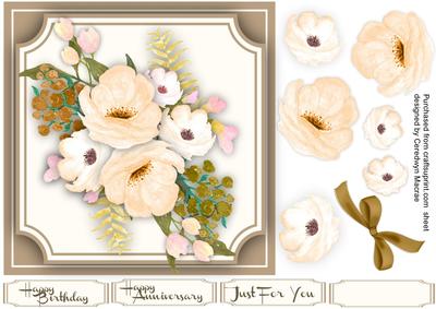 Beautiful Cream Anemone's on a Cut Out Bracket