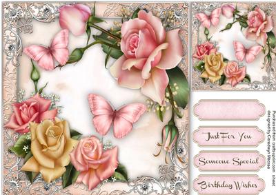 Beautiful Downton Roses and Butterfly's