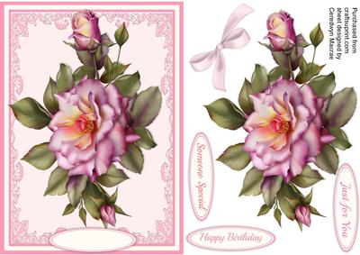 Lovely Pink Rose in a Lace Frame 