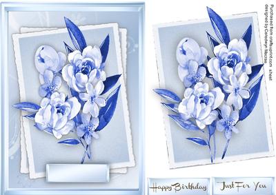 Lovely Blue Florance Water Coloured Flowers