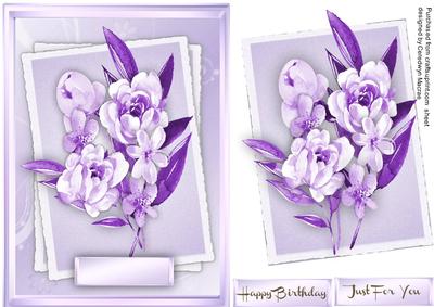 Lovely Lilac Florance Water Coloured Flowers 