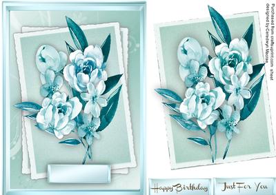 Lovely Aqua Florance Water Coloured Flowers