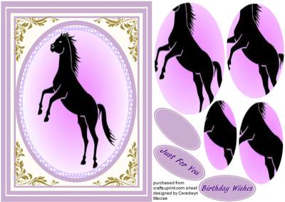 Lovely Sillhouete Black Horse in Pyramid