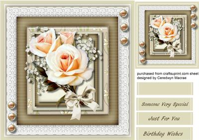 Cream Roses and Baby's Breath 