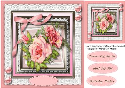 Lovely Pink Roses on Double Lace 